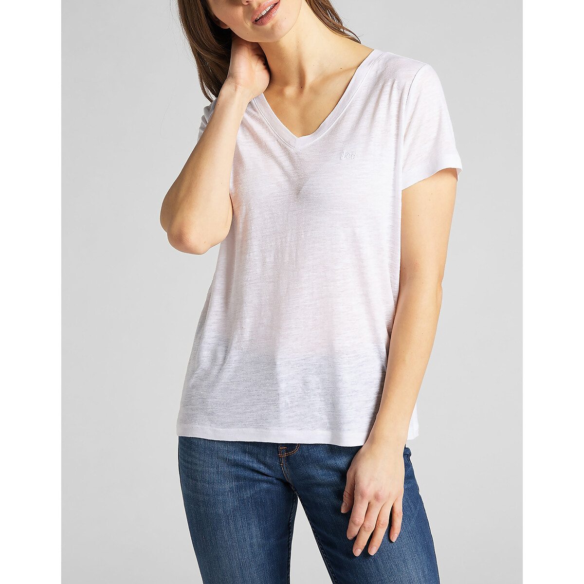 LEE<br>Camiseta de manga curta com decote em V