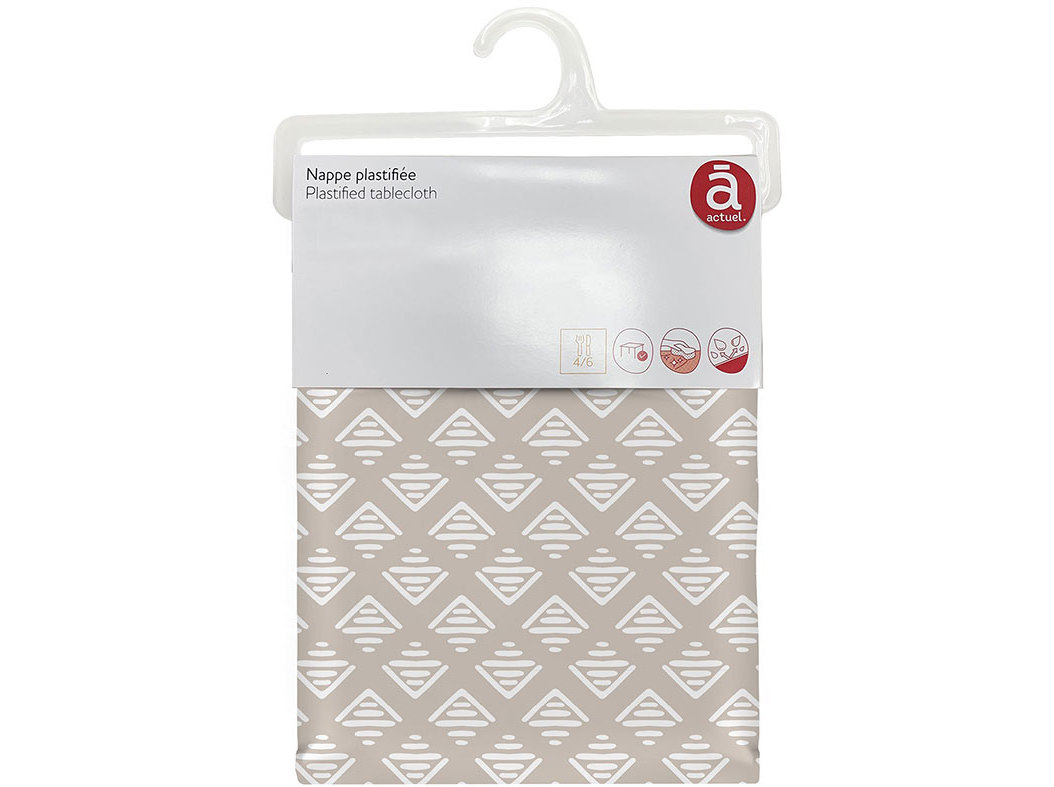 TOALHA MESA PVC ACTUEL BEGE EST 150X250