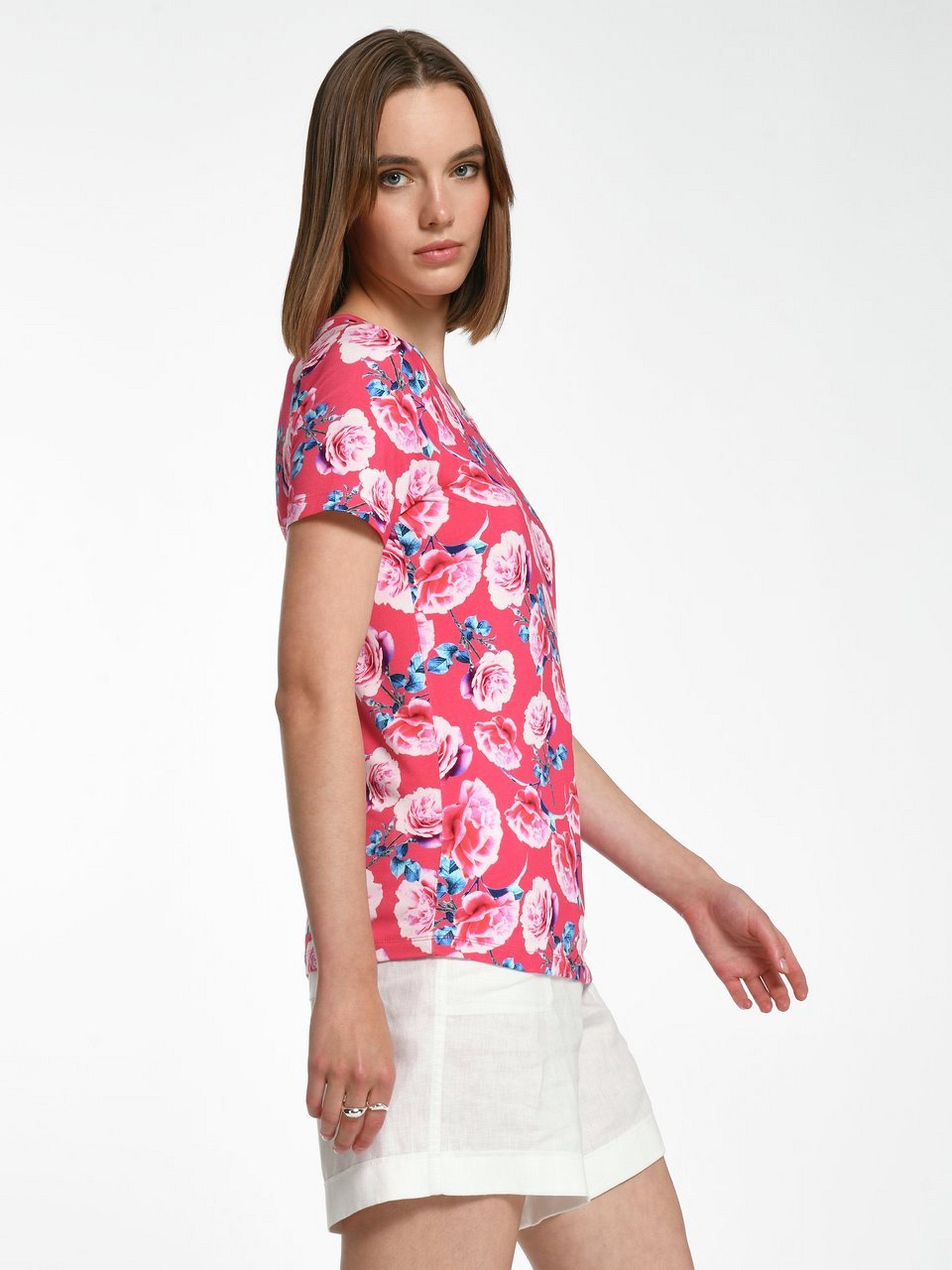 Rundhals-Shirt mit 1/2-Arm