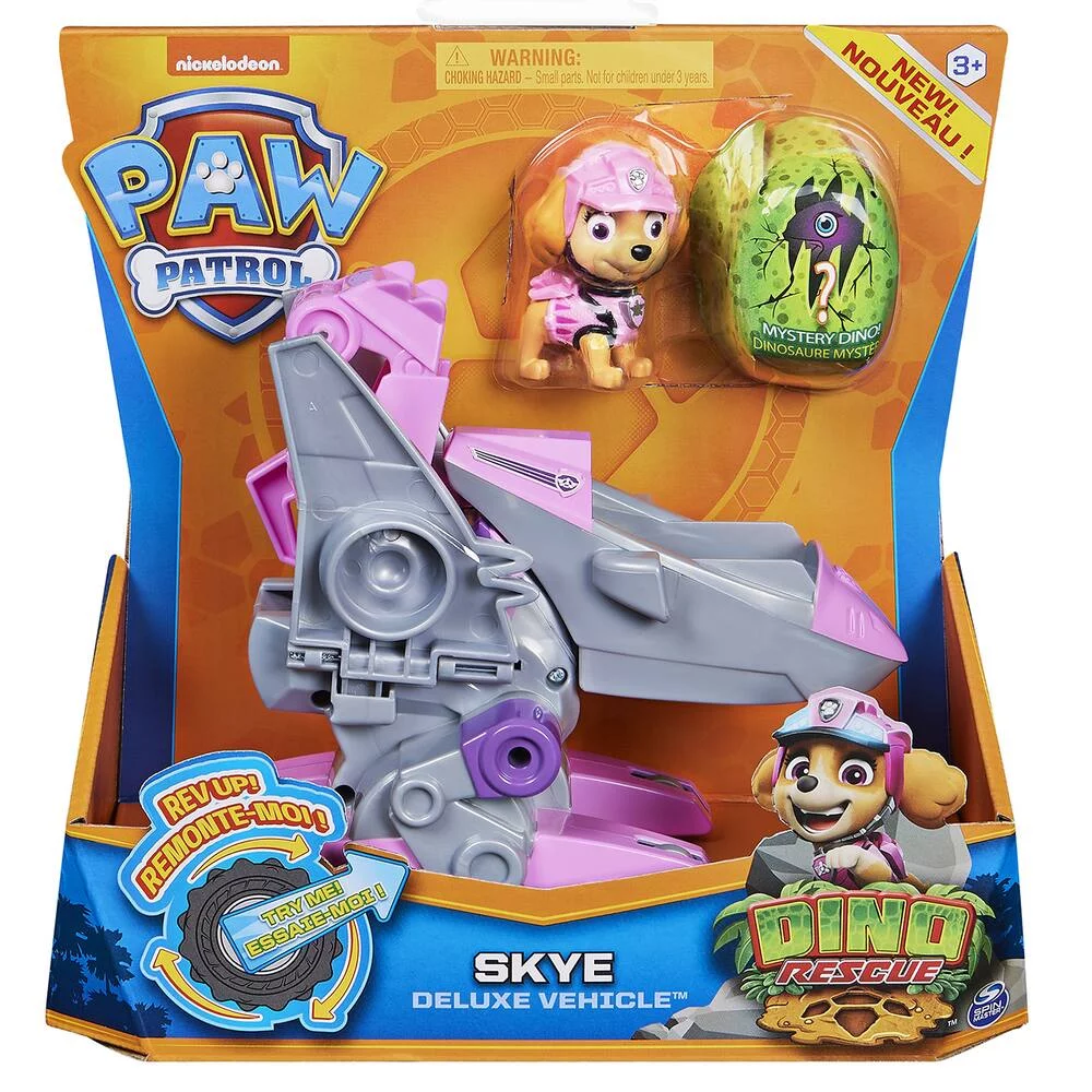 VEHICULE + FIGURINE STELLA DINO RESCUE PAW PATROL