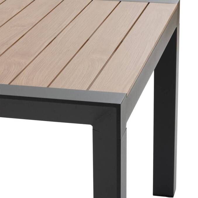Table de jardin ÉVASION Effet bois Honey & Graphite