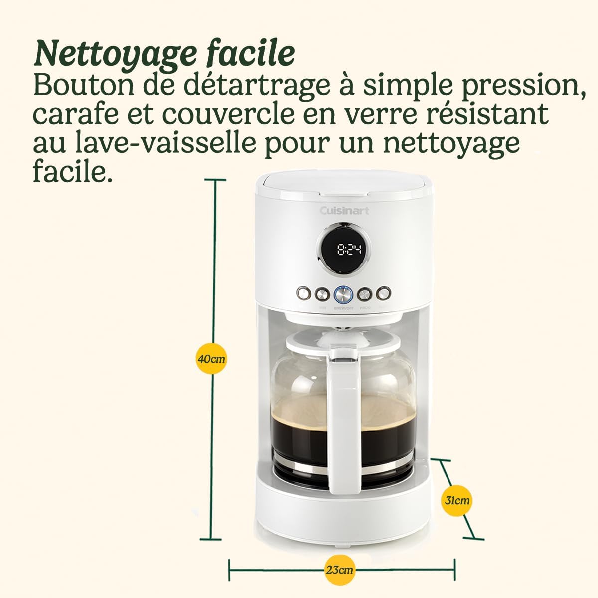 Cuisinart One Cup Grind And Brew - Machine à café avec broyeur intégré | Grain à moudre, Café filtre en portion individuelle | choisissez 3 tailles de tasse | Dosette filtrante réutilisable | Noir