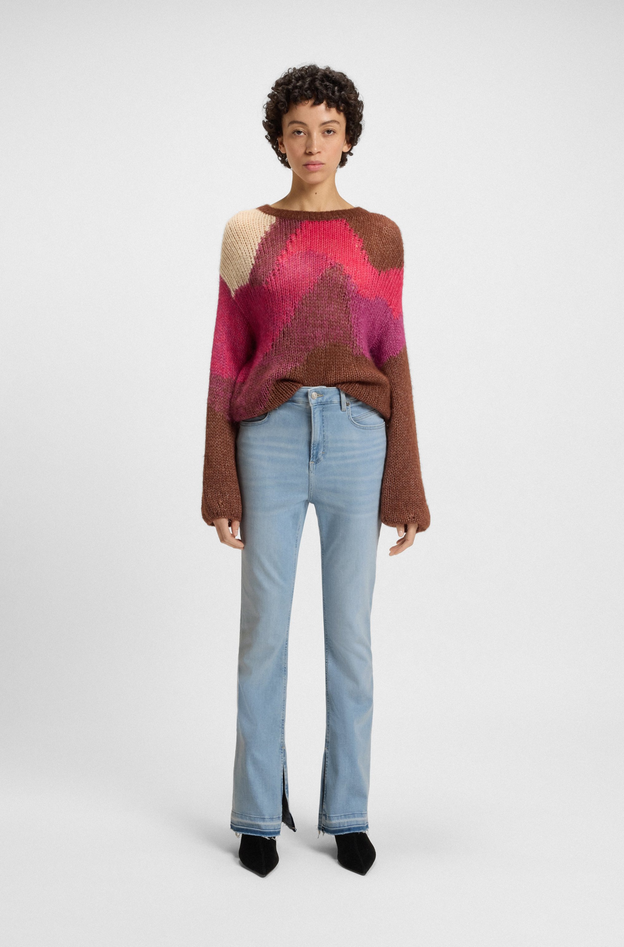 BOSS ORANGE Bootcut-Jeans »Rosa High Rise Bootcut Premium Damenmode« BOSS ORANGE DENIM,  knöchelfrei