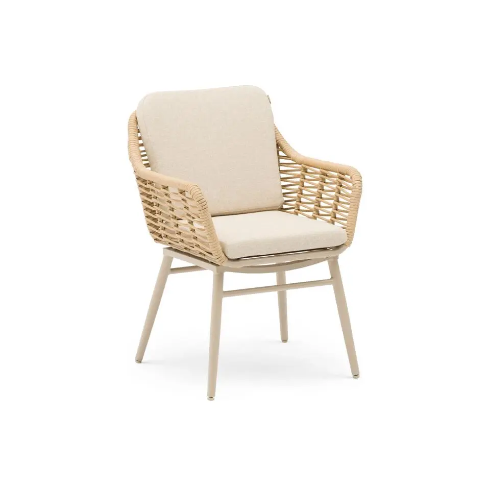 Tuinset 4 personen 125 cm Aluminium/rope Taupe Coco Antoni/Ancona