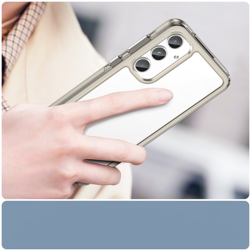Samsung Galaxy A55 Hybrid Hülle TPU Bumper Acryl Rückseite - Transparent / Grau