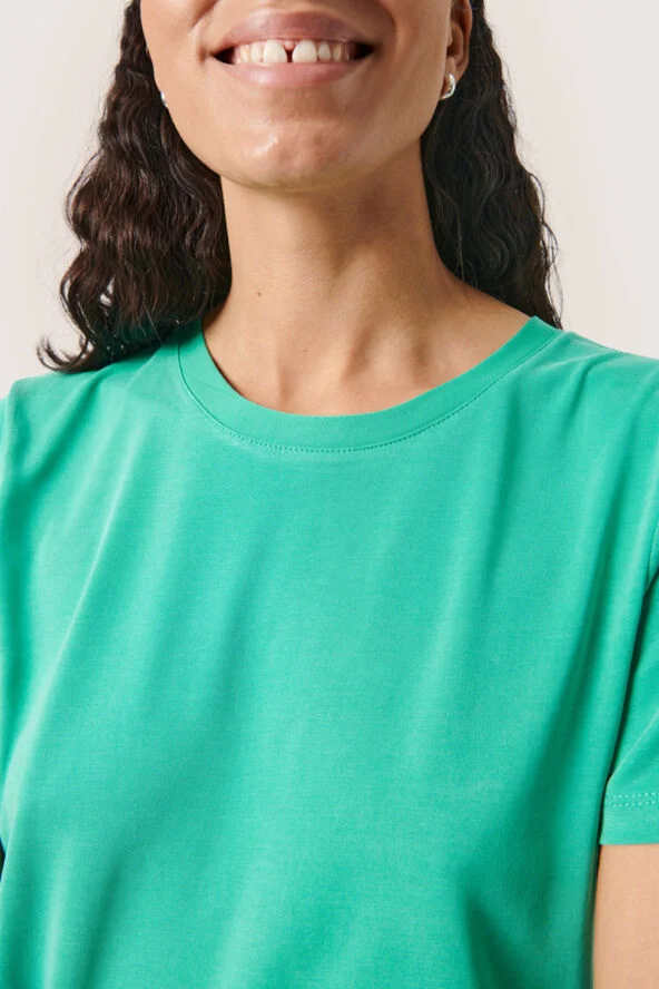 Soaked in Luxury SLColumbine crew-neck T-shirt SS Sea green