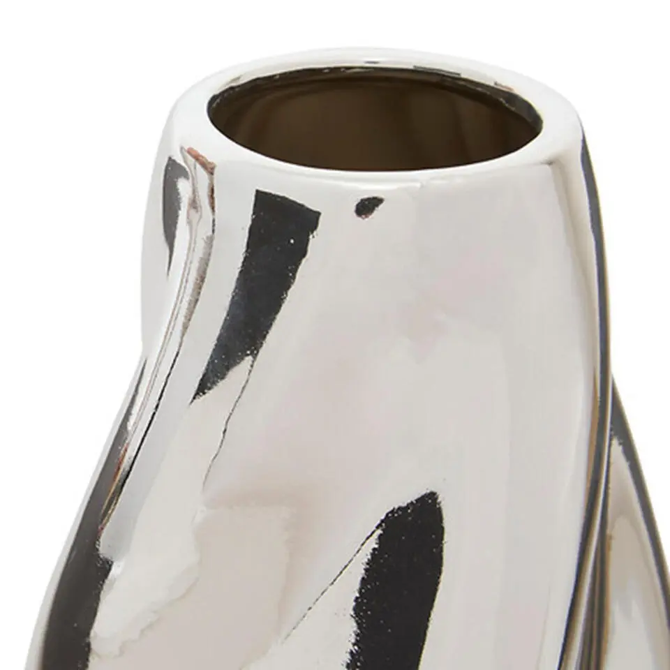 Atmosphera Bloemenvaas Silver Sky - zilver - keramiek - H28 cm