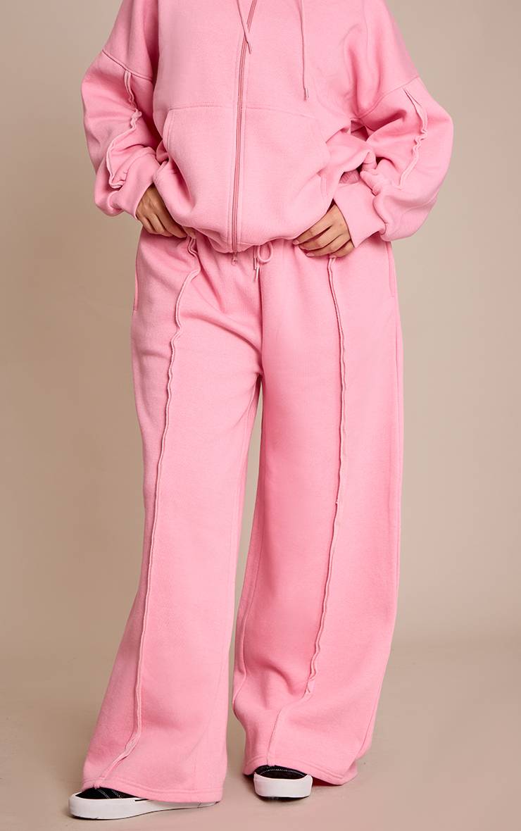 Rose Clair Jogger Large Oversize Avec Détails De Coutures Grande Taille