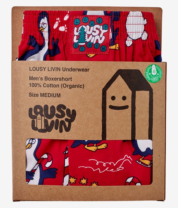 Lousy Livin Pinguins Boxershorts (red)