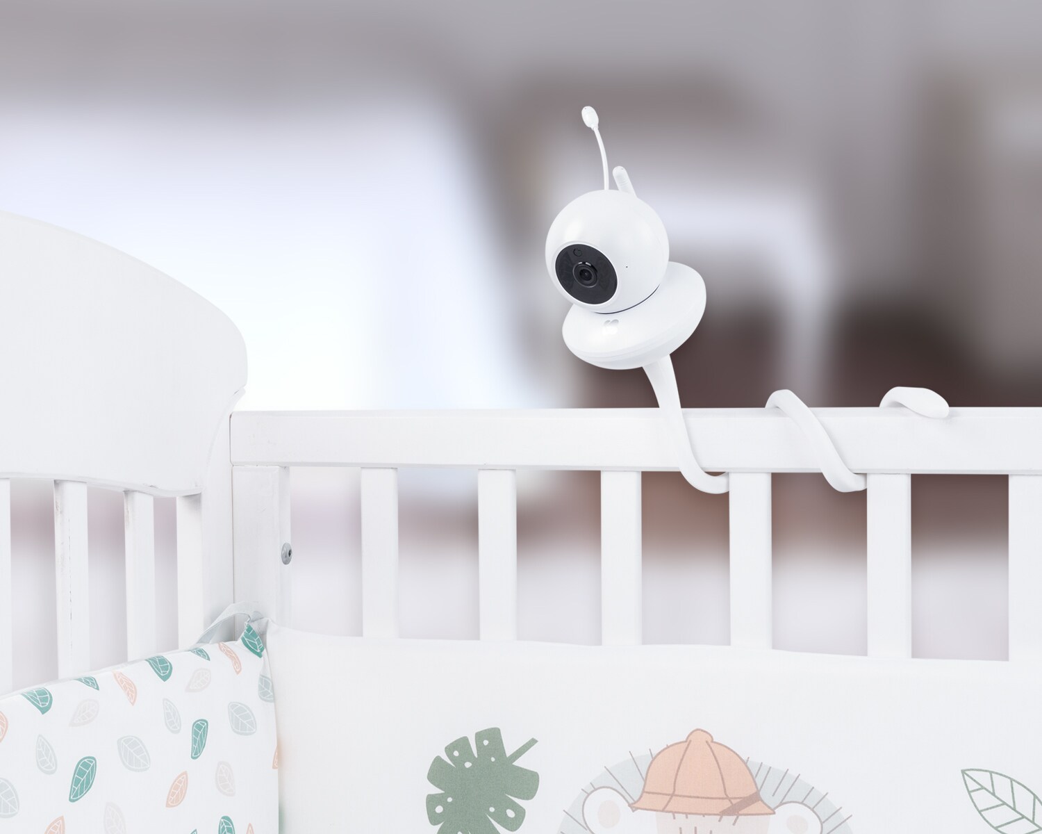 Kikkaboo Babyphone Aneres FHSS-Technologie, Schlaflieder, Nachtsicht, Alarm weiß