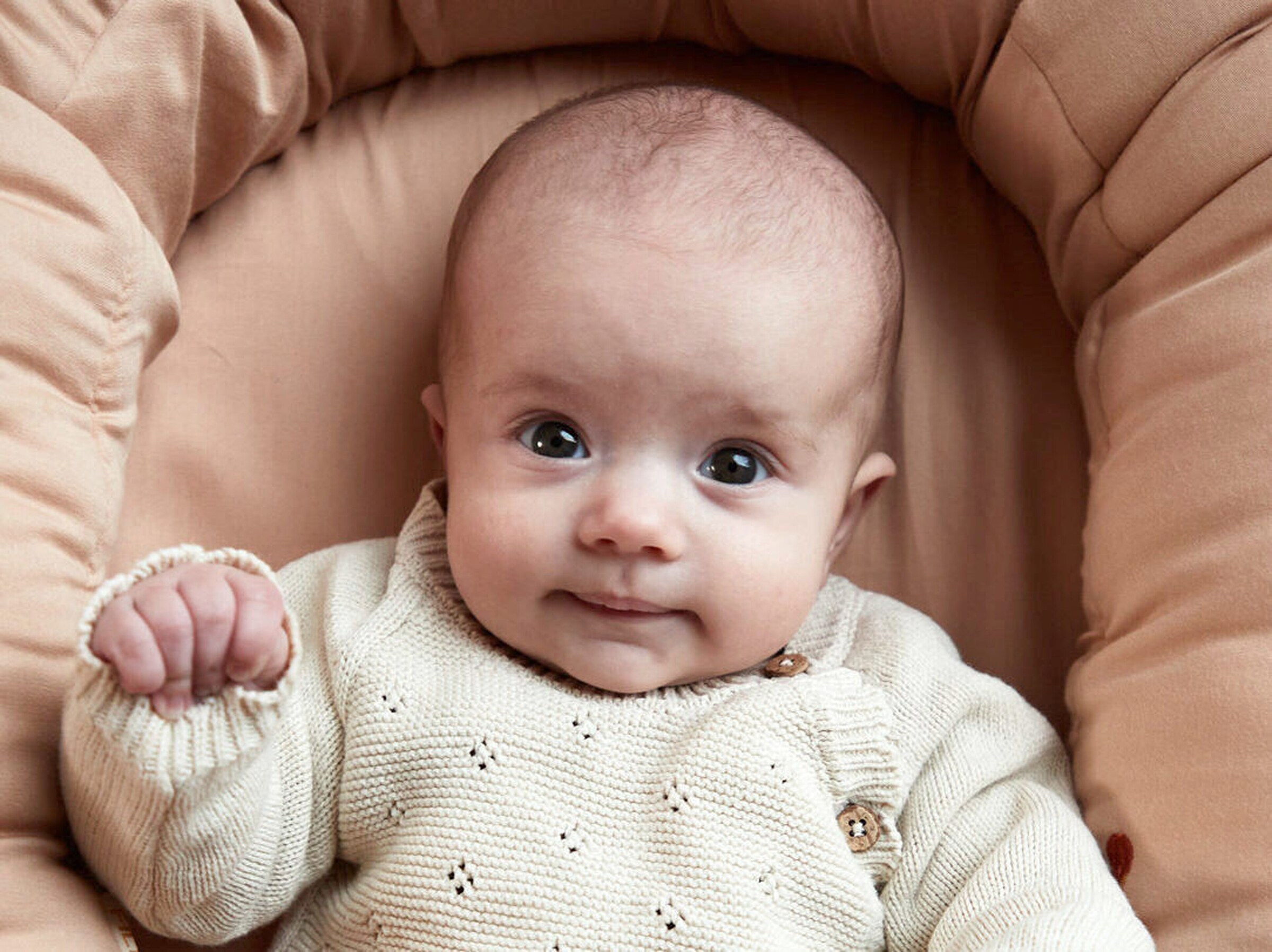 FILIBABBA Babynest 2. Generation – Cool Summer Stickerei – Frappé