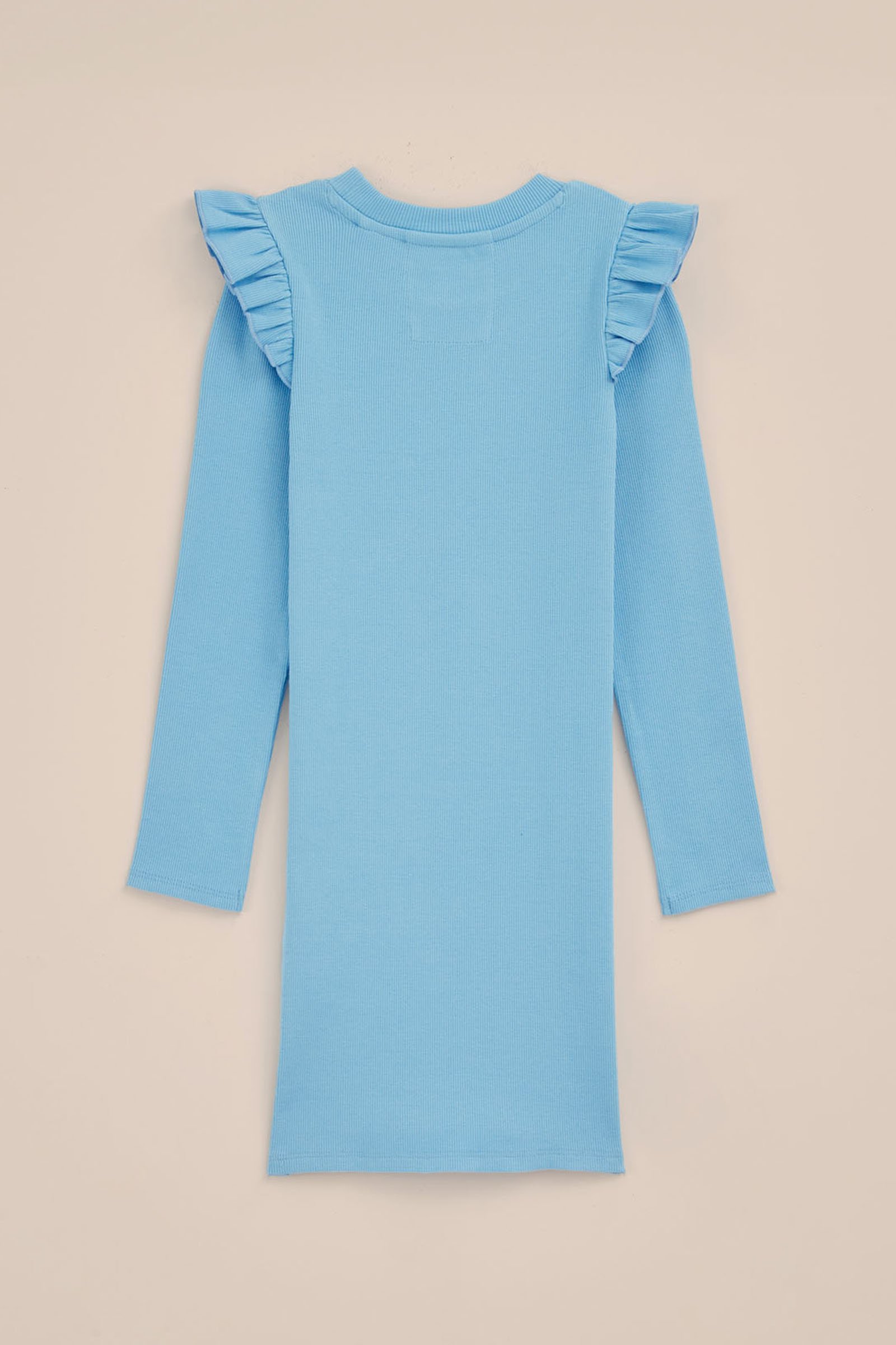Meisjes jurk met rib structuur WE Fashion Blauw