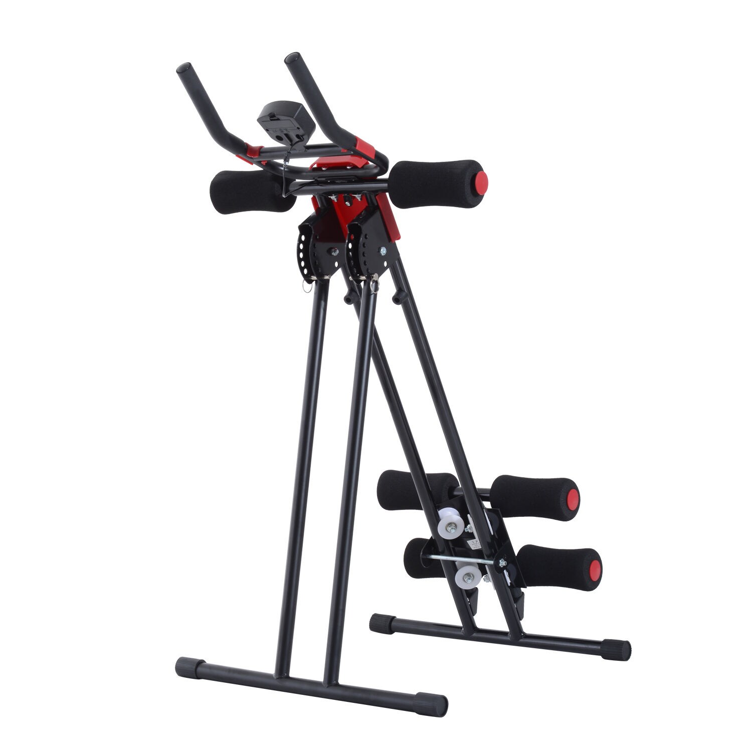 HOMCOM Bauchtrainer mit LED Display schwarz, rot 90 x 54 x 93 cm (LxBxH)
