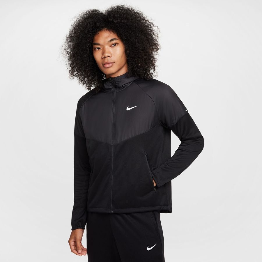 Nike Haut Running Therma-FIT Sphere Miler - Noir/Argenté