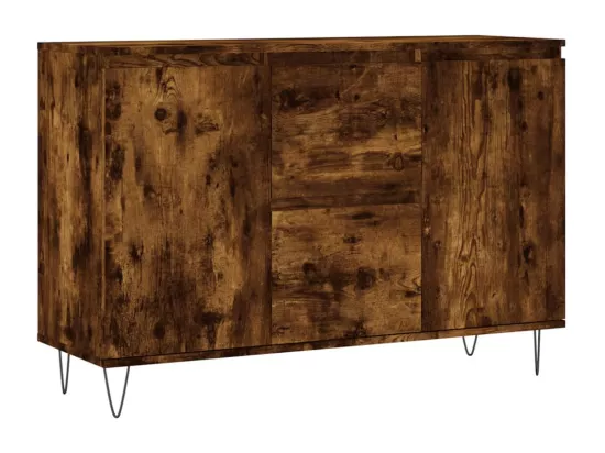 Buffet chêne fumé 104x35x70 cm bois d'ingénierie