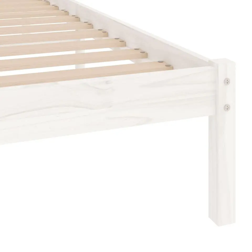 vidaXL - Bed frame massief met lattenbodem - Wit - Hout - 90x190 cm