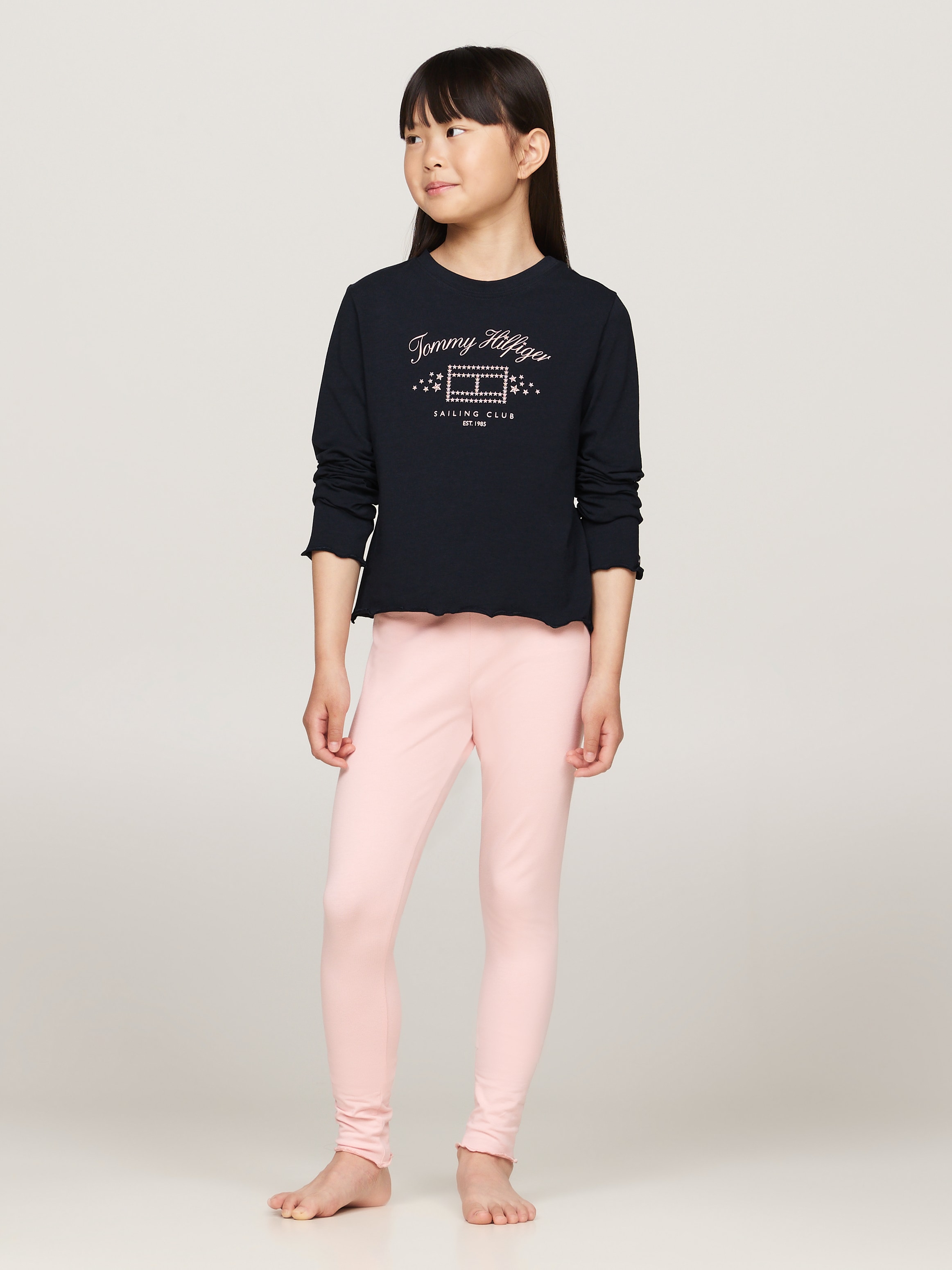 Tommy Hilfiger Underwear Pyjama »LS PJ LEGGING SET« Set, 2 Stk. tlg., mit Babylock-Saum