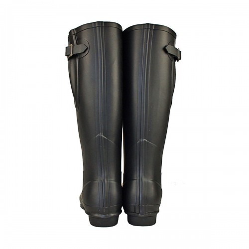 Botas de chuva clássicas masculinas de cano alto na cor preta.