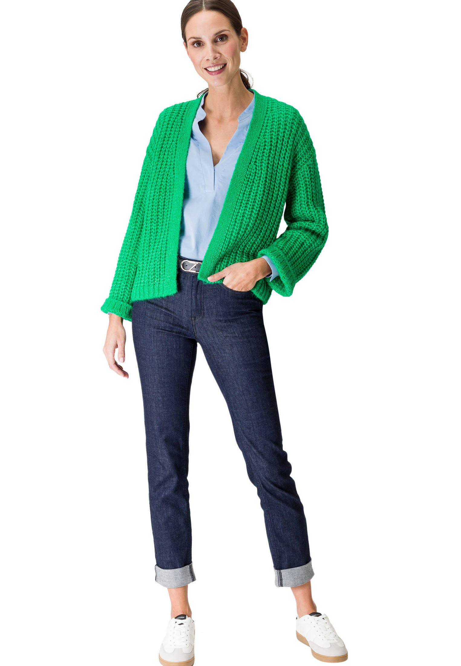 zero| Damen Strickjacke offener Style