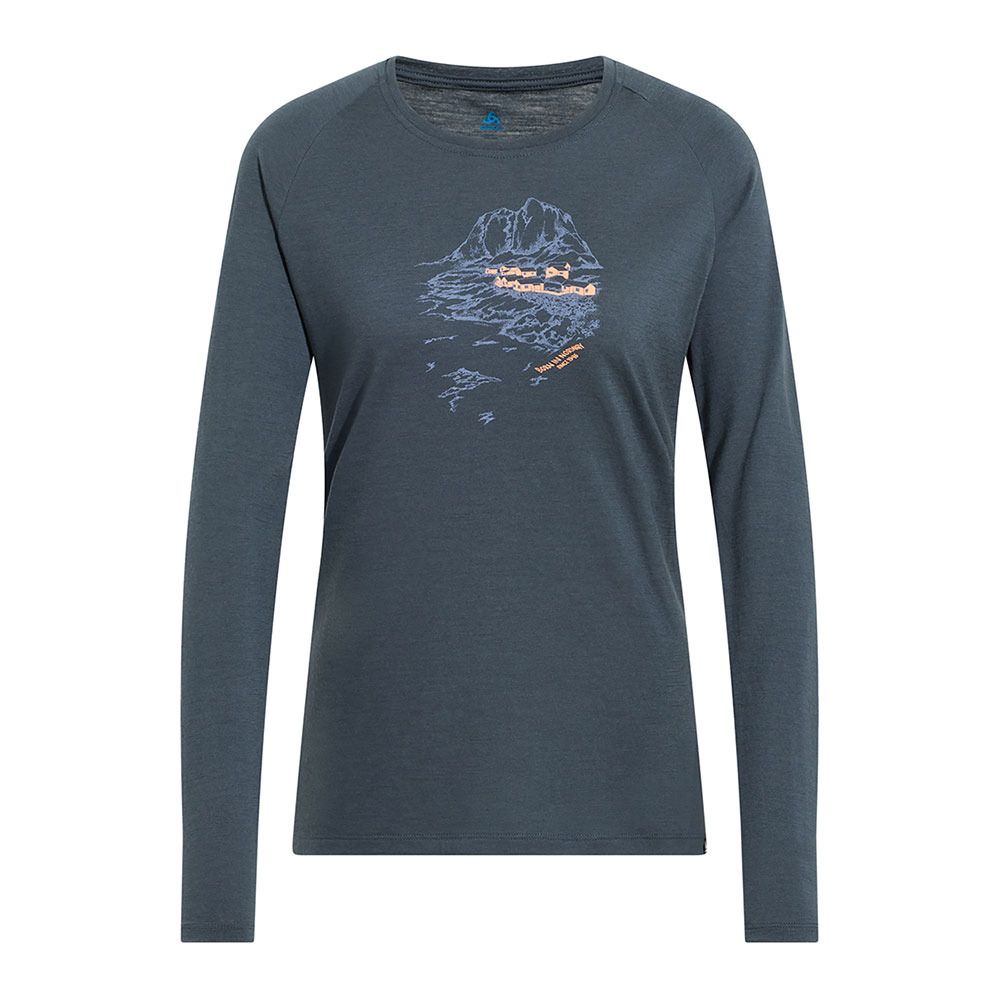 Odlo ASCENT MERINO 200 NORWAY - Tee-shirt Femme india ink
