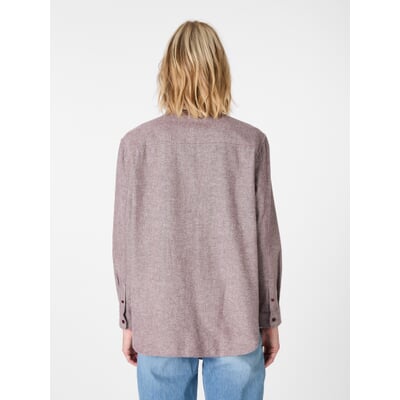 Damen-Flanellbluse meliert, Weinrot
