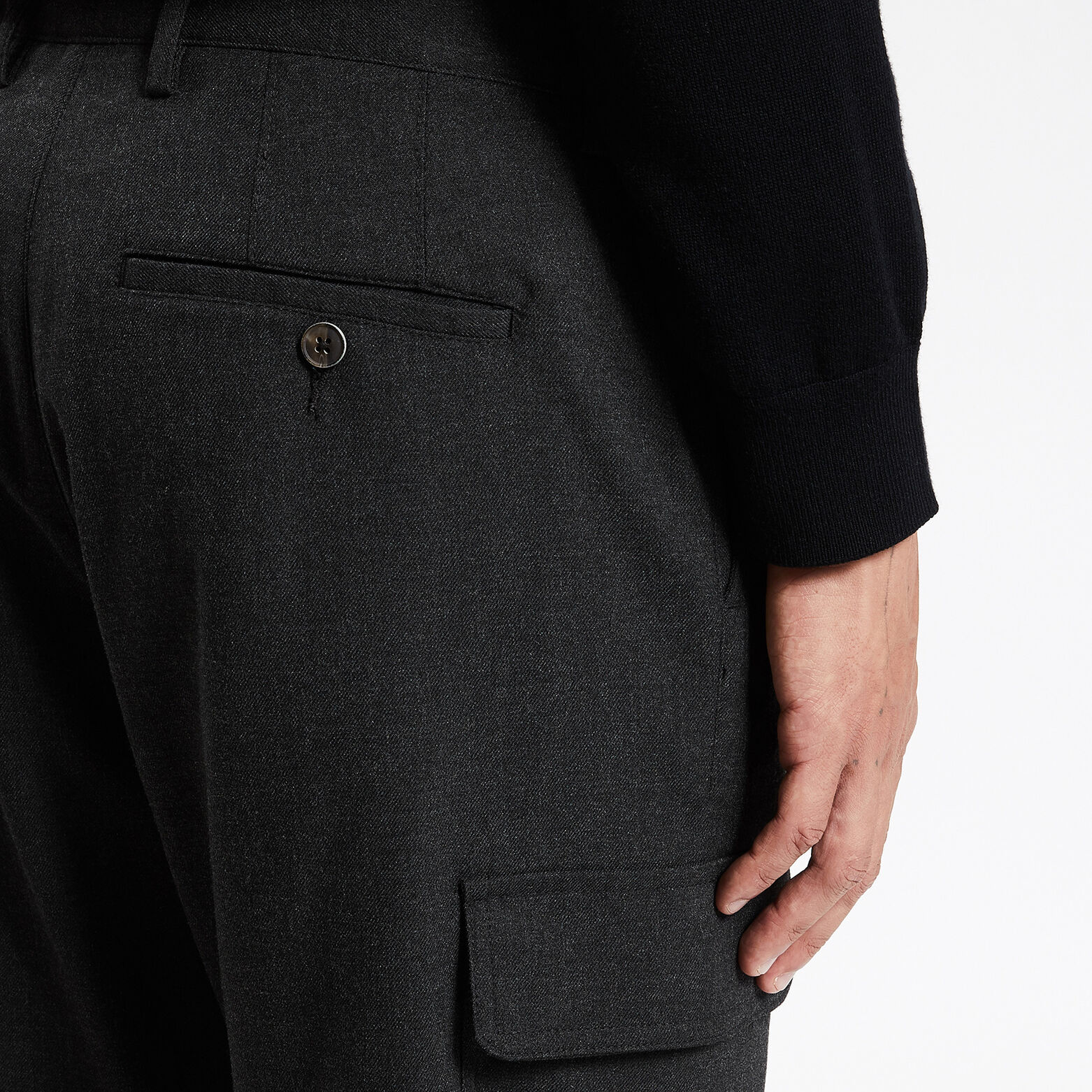Pantalon cargo polyester recyclé Gris moyen