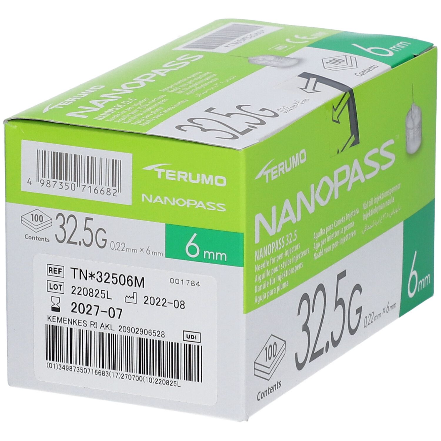 TERUMO® NANOPASS® 32.5G 0,22 x 6 mm