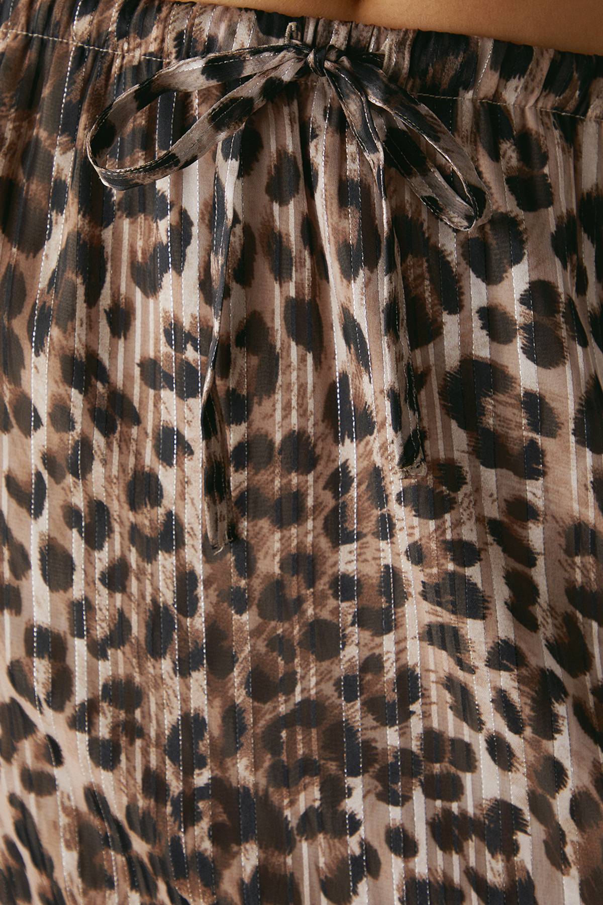 Warehouse Jupe Longue Évasée À Taille Coulissée Motif Animal Rayé Ombré