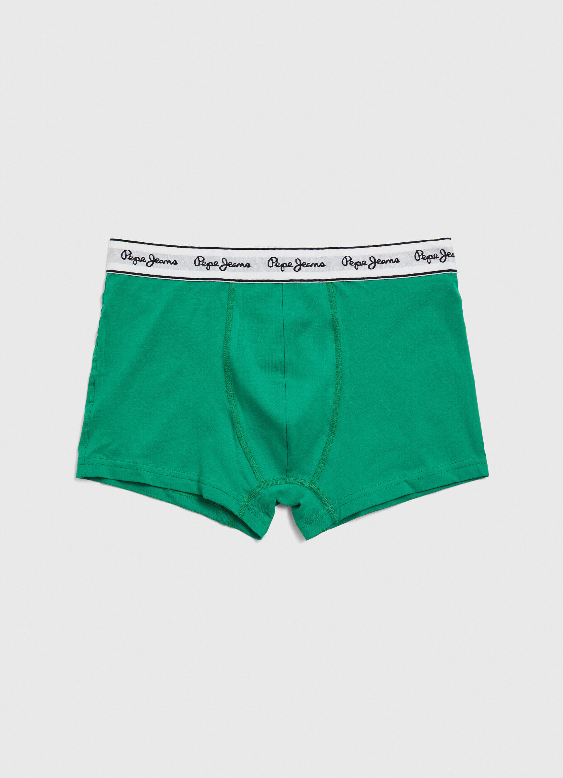 Conjunto de 3 cuecas boxer de algodão elástico - verde-musgo