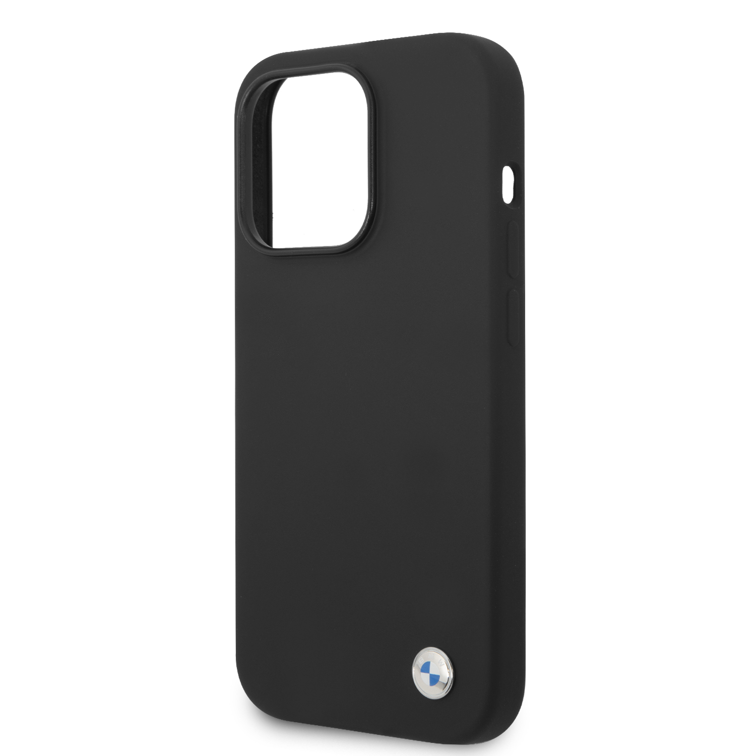 iPhone 15 Pro Silikon Hardcase Hülle Metall Logo (BMHCP15LSILBK) - Schwarz
