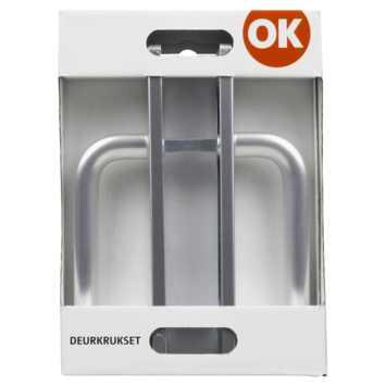 OK deurkrukset recht kortschild blind aluminium