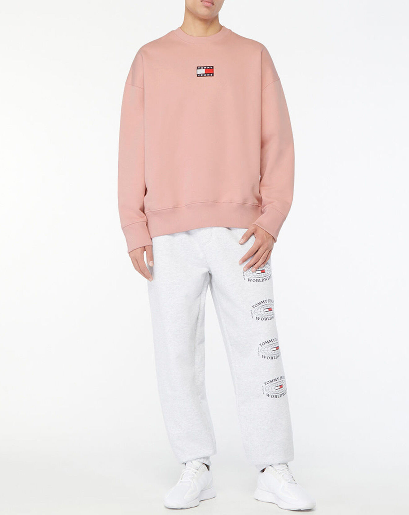 Tommy Jeans Sweat Tommy Badge rose