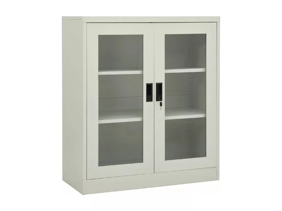 Armoire de bureau Gris clair 90x40x105 cm Acier