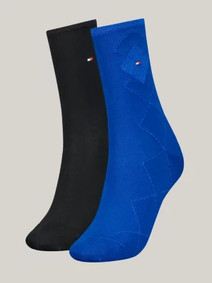 Pacote com 2 pares de meias clássicas com estampa de losangos.