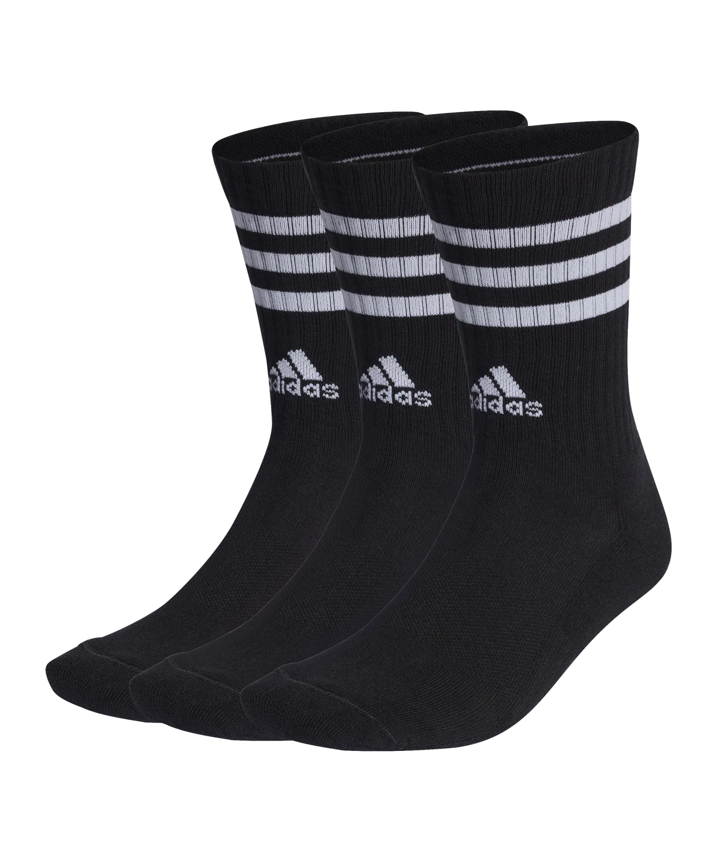 adidas 3S Cush Crew 3er Pack Socken Schwarz Weiss