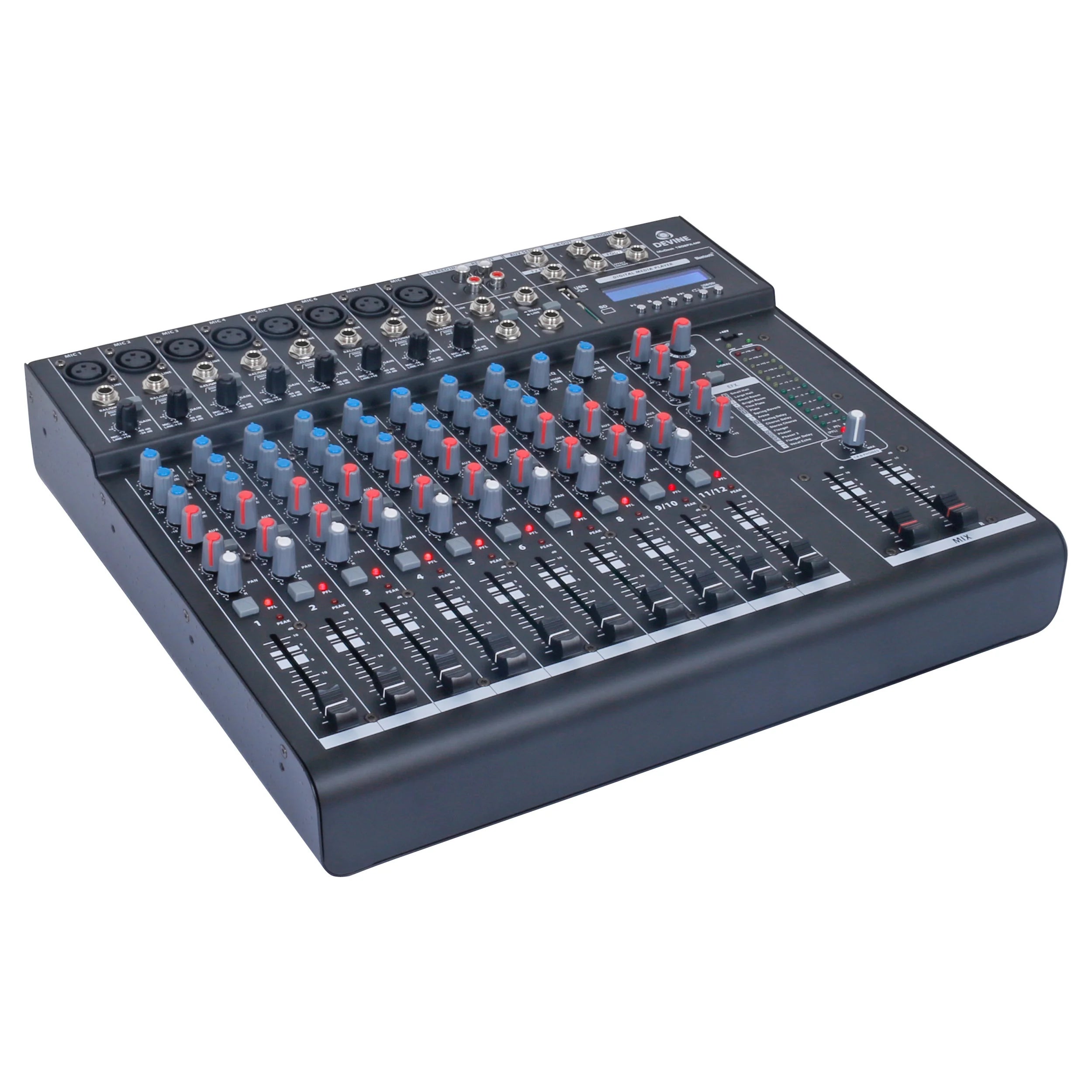 Electro-Voice Evolve 30M wit + Devine MixDesk 1202FX-MP 12-kanaals mixer
