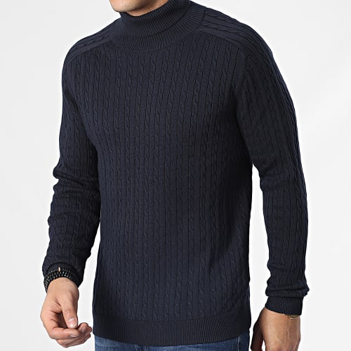 Pull Col Roulé Aiko Bleu Marine