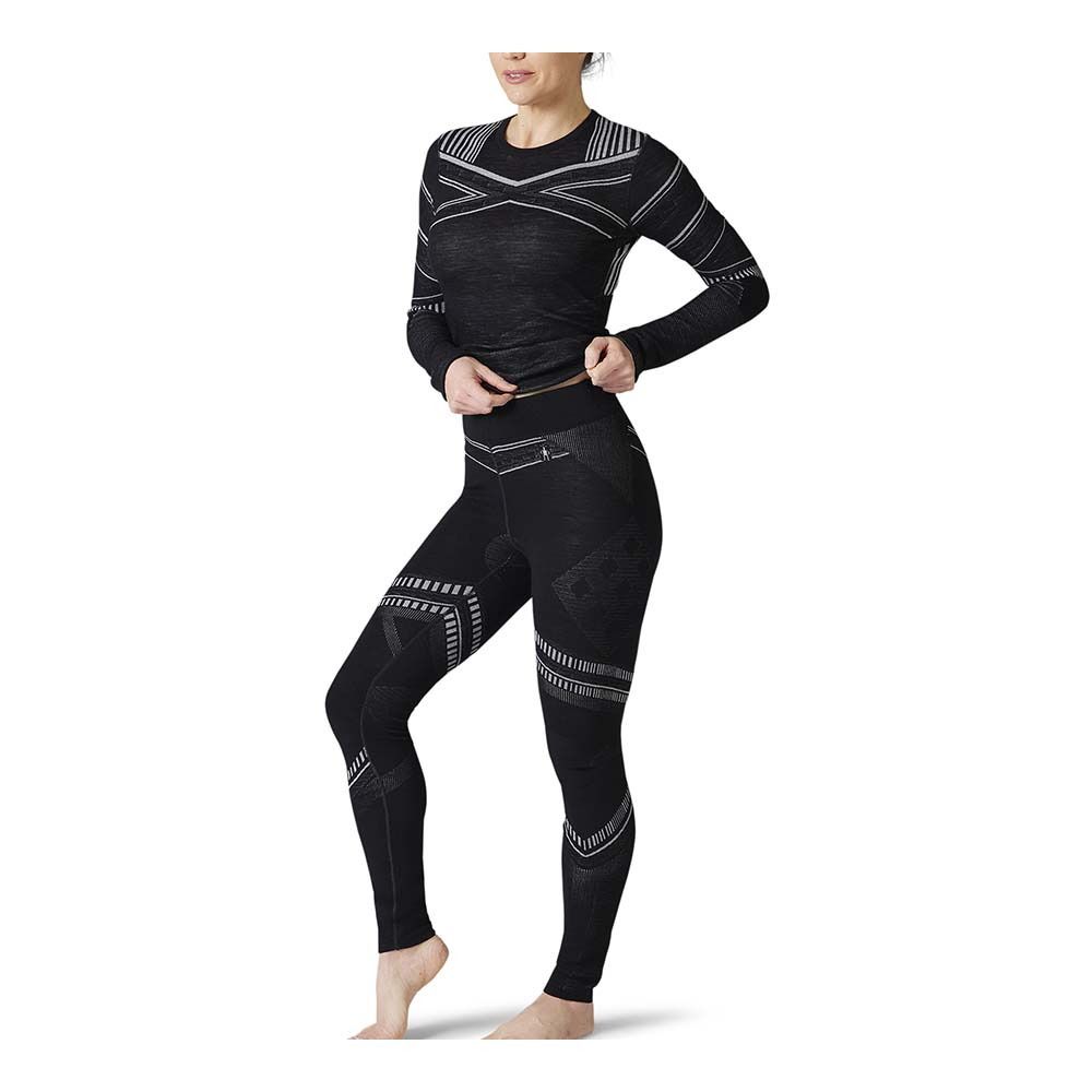 Smartwool INTRAKNIT MERINO 200 PATTERN BOTTOM - Collant Femme black winter warrior