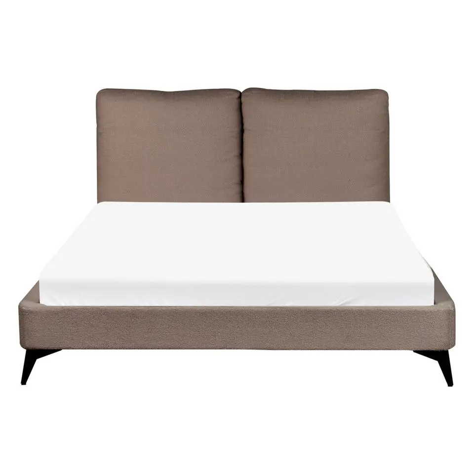 MELLE - Tweepersoonsbed - Bruin - 140 x 200 cm - Bouclé