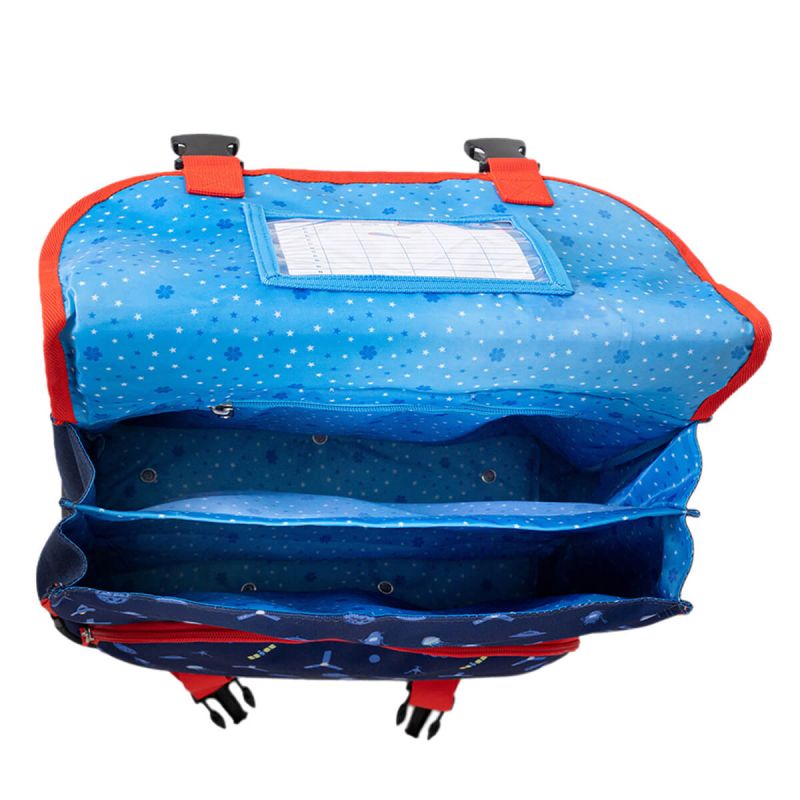 Cartable à roulettes scolaire Kid robot Dino 41 cm Bleu