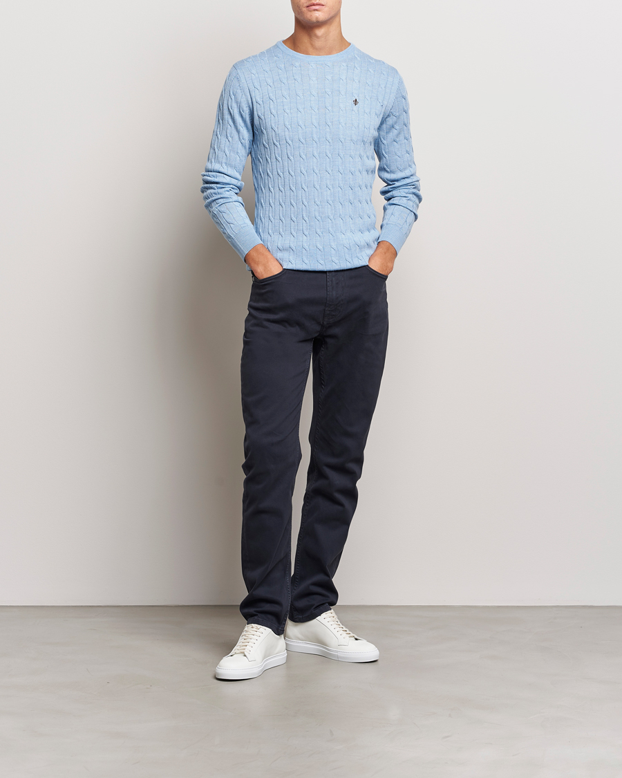 Morris James Brushed 5-Pocket Pant Blue