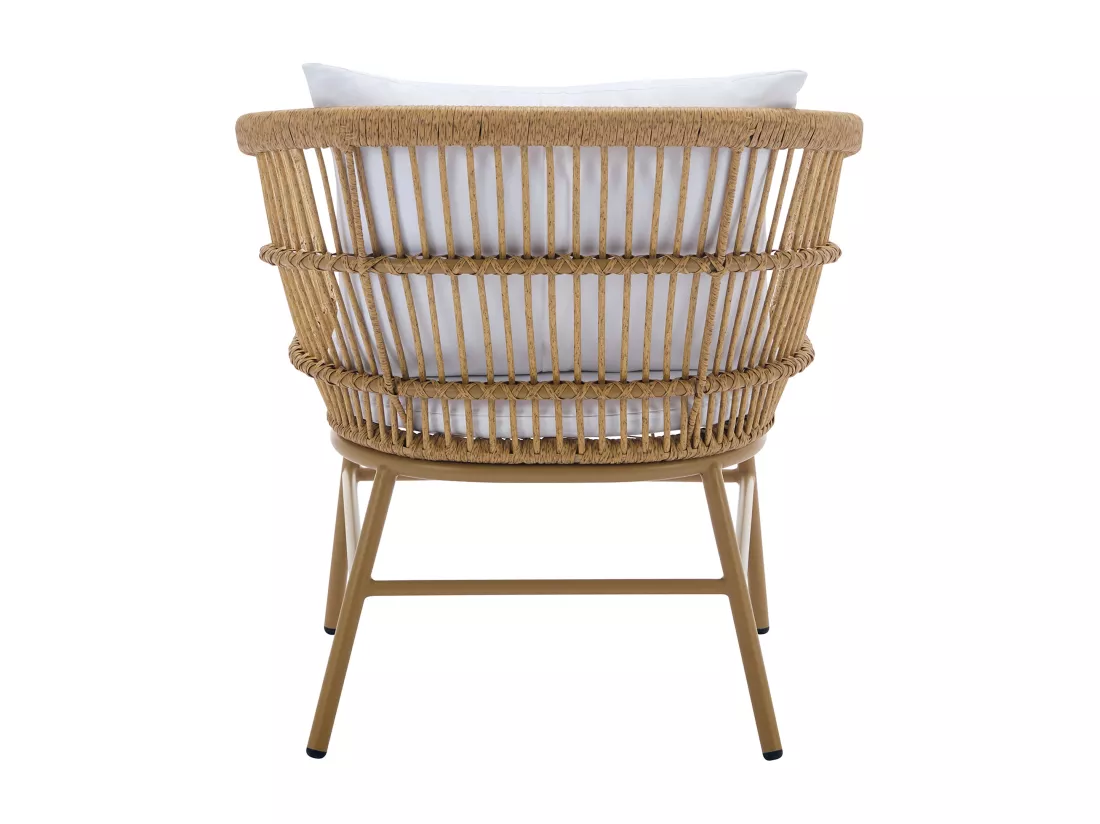 Lot de 2 fauteuils de jardin en résine tressée - Naturel clair - LOUSINI de MYLIA