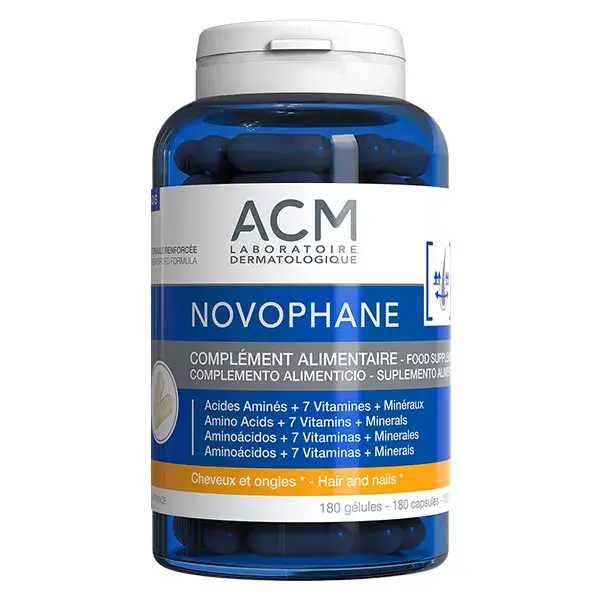 Suplemento alimentar para cabelo e unhas ACM Novophane 180 cápsulas