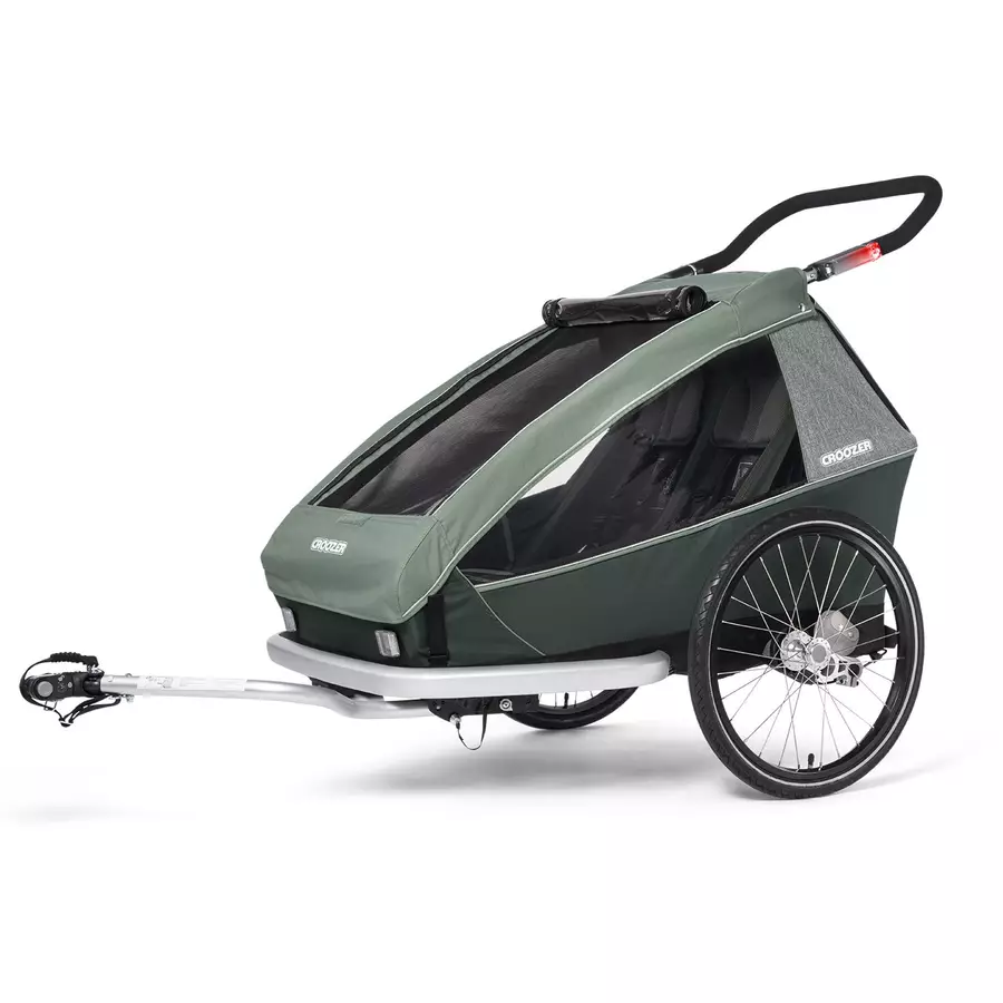 CROOZER Kinderfahrradanhänger Kid Vaaya 2 Jungle green inklusive Wheelblades