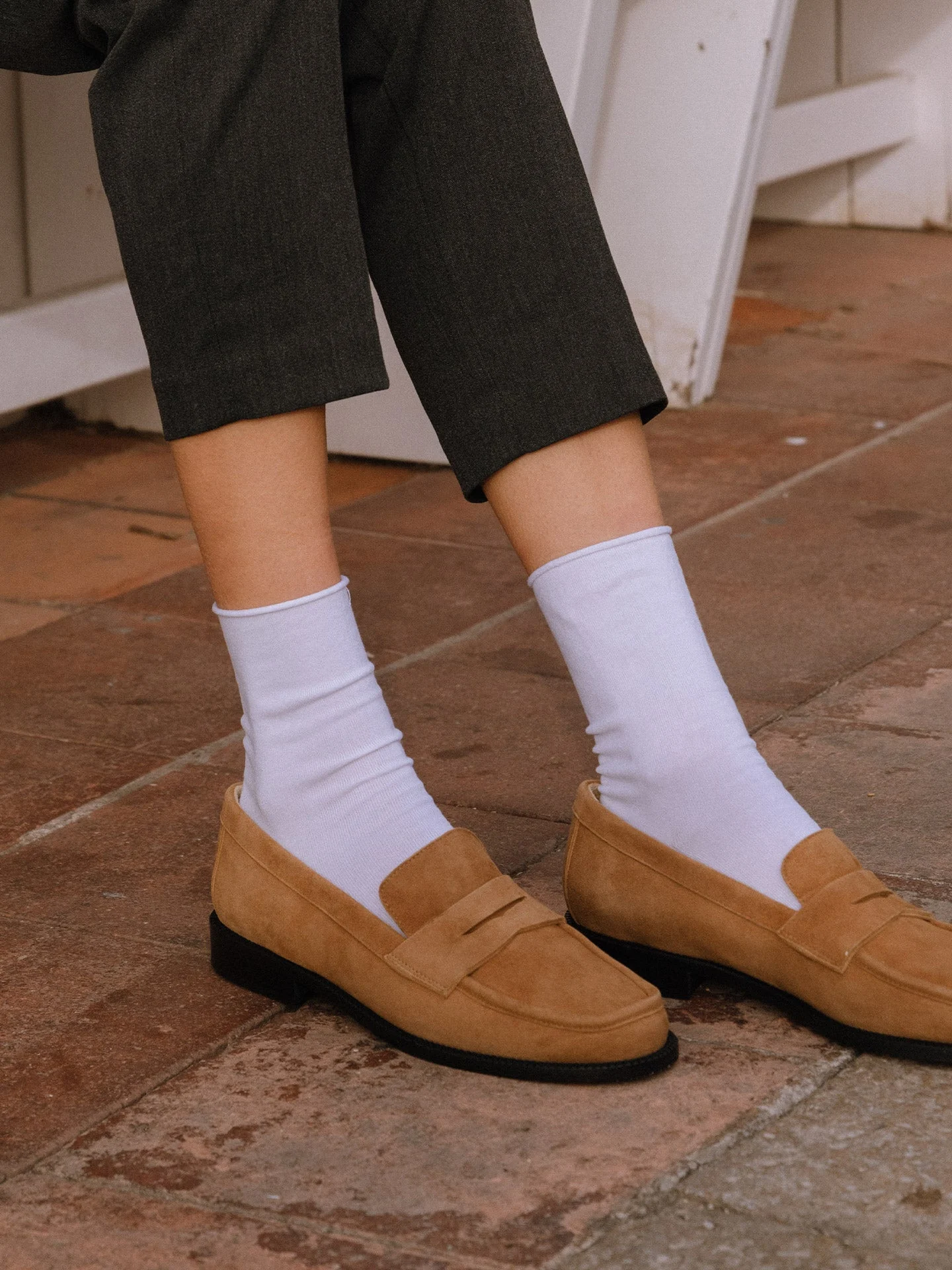LISSA CAMEL - Mocassins en cuir velours | Marron