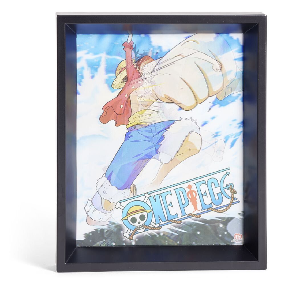 Affiche 3D One Piece dans cadre PVC noir 23,6x3,9x28,5cm