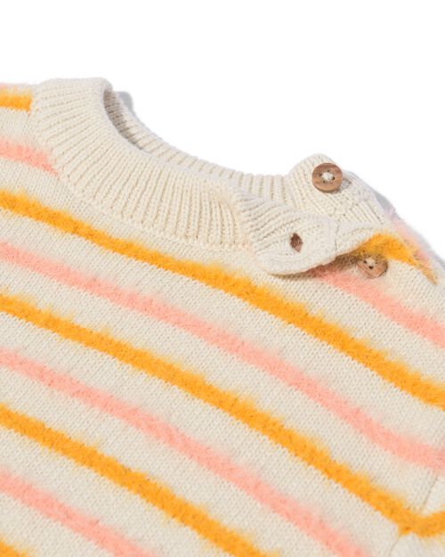 pull bébé à rayures duveteuses écru