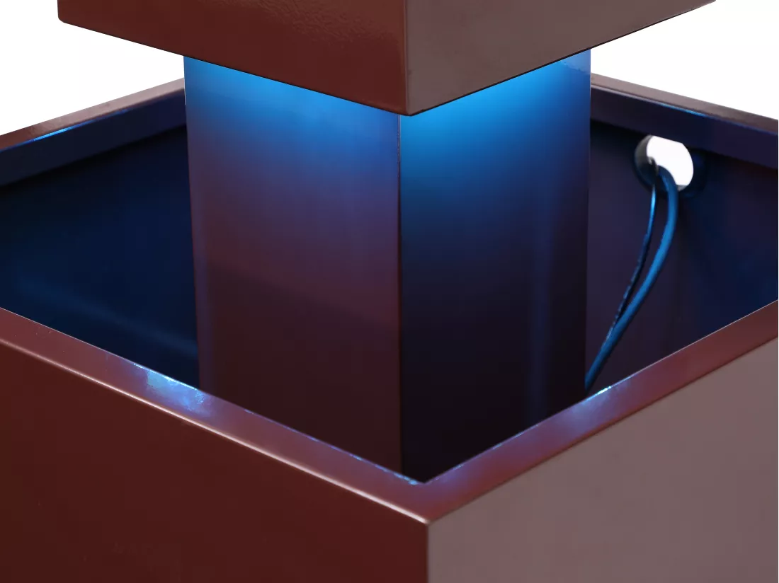 Fontaine d'extérieur en acier inoxydable avec LED - H.65 cm - Terracotta - CARDINA