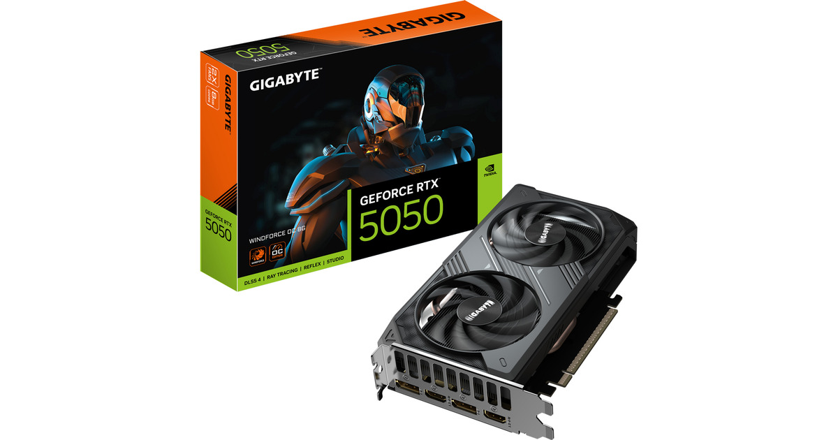 GIGABYTEGeForce RTX 5050 WINDFORCE OC 8G grafische kaart  (2x DisplayPort, 2x HDMI 2.1, DLSS 4)