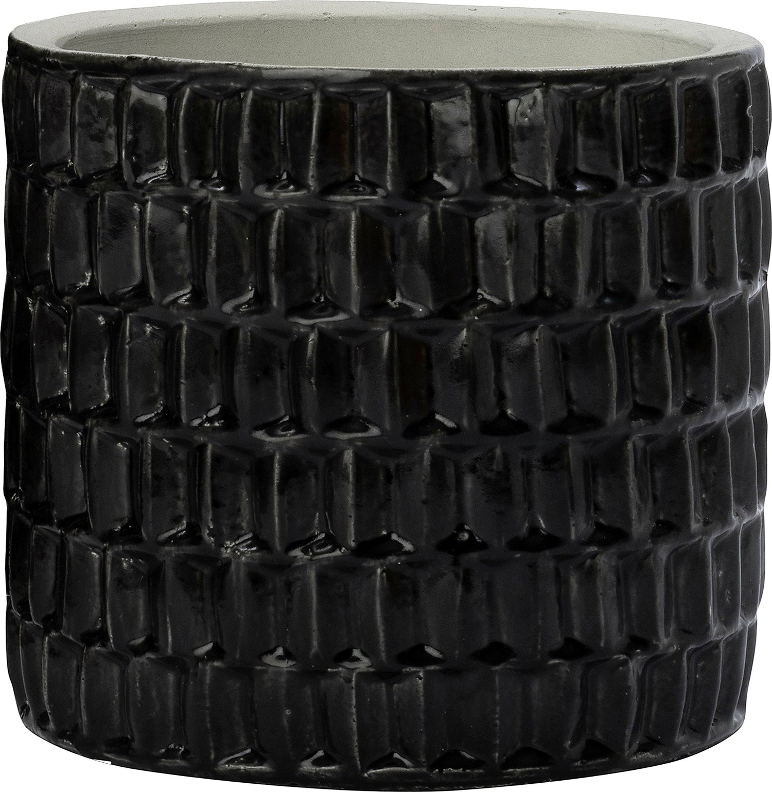 Intratuin bloempot Kenzi zwart D 18 H 16 cm